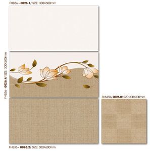 ENSEMBLE DE CARREAUX MURAUX EN CÉRAMIQUE 300x600, DÉCORATION DE CARREAUX, COULEUR BRUN, LÉGER ROSE - Product Image 1
