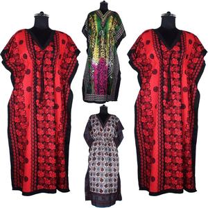 เดรสยาวผ้าฝ้ายมุสลิมคาฟตันแขนกุดสไตล์เรียบง่ายพิมพ์ลายเดรสขนาดพลัสไซส์แฟชั่นล่าสุด2025 - Product Image 1