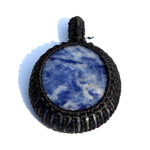 Collier pendentif en sodalite naturelle, cabochon ovale, style bohème moderne, cristal de guérison, bijou de gemme sélectionné - Product Image 4