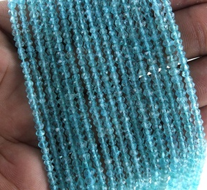 13 "Long 1 brin Apatite naturelle pierres précieuses Rondelle perles à facettes pour la fabrication de beaux bijoux pierre en gros - Product Image 2