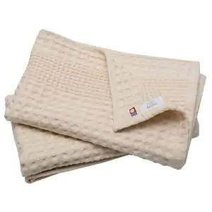 [Produits en gros] hirie Imabari serviette de bain en coton 100% gaufré 60cm x 125cm 227g 350GSM Beige nid d'abeille