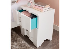 Nightstand ไม้สีขาวเฟอร์นิเจอร์แพ็คแบนถอดชิ้นส่วนผู้ผลิตเวียดนามผลิตภัณฑ์ที่มีคุณภาพสูงการก่อสร้างที่แข็งแกร่ง - Product Image 3