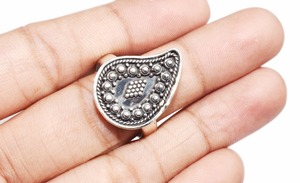 Anillo de Plata de Ley 925 con forma de hoja, joyería de piedras preciosas, trabajo fino, oxidado - Product Image 4