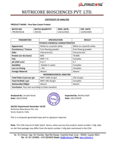 Renforceurs crus purs de nutrition de protéine de caséine en vrac de renforcement musculaire de Healthoxide 1kg - Product Image 3