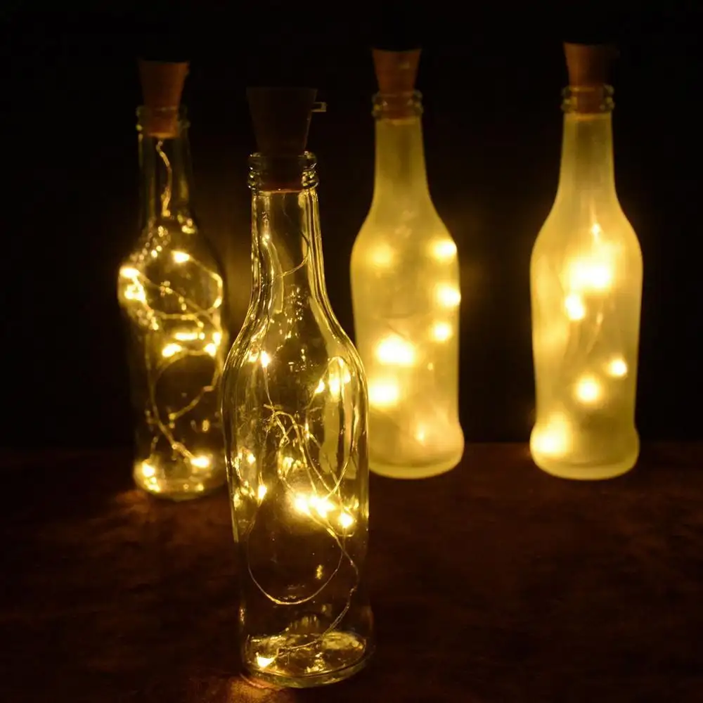 Lampu Gabus Tenaga Surya untuk Botol Anggur, 6 Pak, 150Cm 15 LED Lampu Kawat Tembaga Tali Lampu LED Berbintang untuk Botol DIY/Pesta/Dekorasi