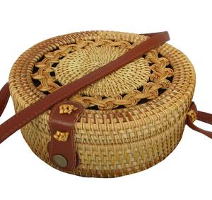 กระเป๋าคลัทช์ฟางจากหญ้าทะเลทำด้วยมือสไตล์หวายธรรมชาติกระเป๋าสานของผู้หญิงมีลายโฮโบส์สไตล์ฤดูร้อน - Product Image 1