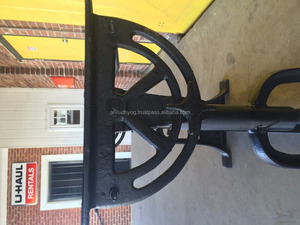 Mesa con manivela superior de madera, acabado de cobre, reciclada - Product Image 3