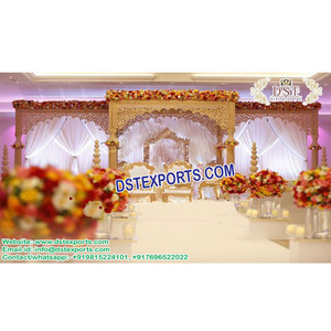 Mastani-Mandap de boda de seis pilares, conjunto de mandril blanco, nuevo diseño - Product Image 1