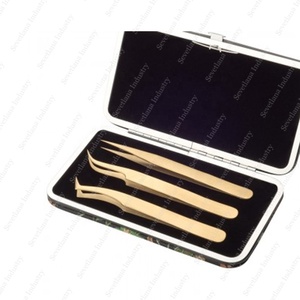 Pinzas Profesionales para Pestañas SEVETLANA INDUSTRY SL-854 en Oro Rosa, Juego de 3 Piezas, Estuche Magnético con Diseño de Flor, Acero Inoxidable Personalizado - Product Image 5