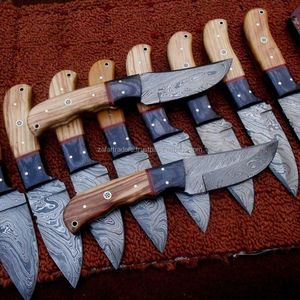 Bushcraft Damas Skinner Couteau avec manche en os de bois pour la chasse ZR192 - Product Image 1