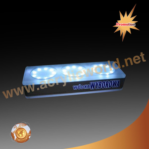 Support de présentation de vin en acrylique LED personnalisé, couleur claire, fait main, écologique, avec logo personnalisé pour une utilisation publicitaire - Product Image 2