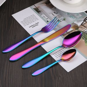 Cubiertos de acero inoxidable de alta calidad, 5 uds., 2023, nuevo pieza de oro y plata, cuchillo, cuchara, tenedor, juego de cubiertos para restaurante - Product Image 4