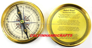 <b>Nautical</b> 100 Years Calendar Pocket Compass on a Sunny Day Poem in Shiny Brass Designer Round Compass By Calvin Handicraft - Product Image 6