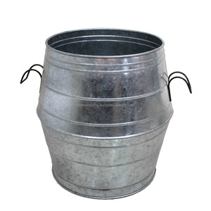 Ensemble de 2 grands pots de fleurs et jardinières galvanisés pour l'intérieur et l'extérieur - Product Image 1