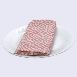 Nouvelle Arrivée Croix Fleur Rose Indien Main Bloc Imprimé Coton Table Dîner Serviettes Brodées Pour L'approvisionnement En Vrac - Product Image 1