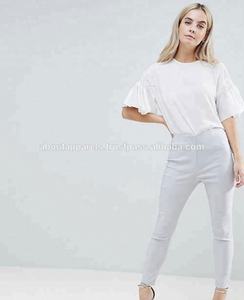 Pantalon Chino en sergé de coton kaki de haute qualité grande taille taille basse décontracté en vrac vente en gros adultes bouton décoration taille XL - Product Image 4