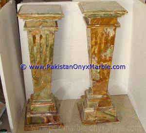 Pilares romanos de mármol de ónix verde múltiple únicos de Nature Home Decor Pedestales de decoración del hogar con función hueca - Product Image 4