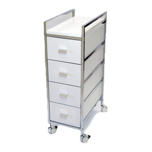 Chariot organisateur de petite pièce blanc à 4 niveaux avec tiroirs - Product Image 1