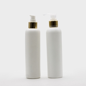 Lot de bouteilles pour shampooing et climatisation à cheveux, flacons en plastique HDPE, couleur unie blanche, forme ronde, accessoires pour cheveux, 250ml - Product Image 3