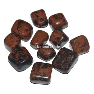 Pierres Roulées en Obsidienne Acajou Premium, Cristal Naturel Poli pour la Guérison, Forme Irrégulière, Décoration d'Intérieur, Cadeaux d'Affaires, Format de Poche - Product Image 1