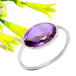 Oval Cut Natural Amethyst 925 <b>Sterling</b> <b>Silver</b> Classic <b>Silver</b> Plated Fashionable <b>Ring</b> For Wedding Anniversary For Women <b>Men</b>. - Product Image 1