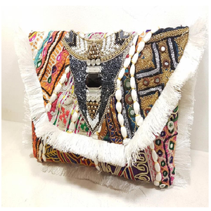 Ethnic Style Bohemian Women's Genuine Leather Hand Beaded Envelope Clutch Purse Bags Assorted Colors Canvas Lining <b>Handbags</b> - Product Image 1