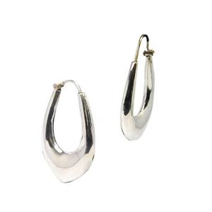 Solid 925 Sterling Silver Latest Fashion Silver <b>Plated</b> <b>Hoop</b> <b>Earrings</b> Plain <b>Earrings</b> For women And Girls For Gift Manufacturer - Product Image 1