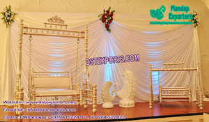 ชิงช้าไม้สีขาวสำหรับงานแต่งงานของอินเดีย Jhulla สำหรับเวทีแต่งงาน sankheda Swing Pearl ชุดชิงช้าสีขาวราคาไม่แพง USA - Product Image 2