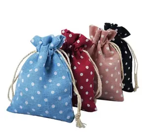 Bolsas de algodón con cordón ecológico, bolsas de regalo para joyería, de algodón