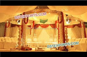 Conjunto de Mandap Tradicional Real Tallado para Bodas, Material de Fibra de Vidrio, Tamaño y Color Personalizables, Ligero, para Bodas Indias, EE. UU. - Product Image 3