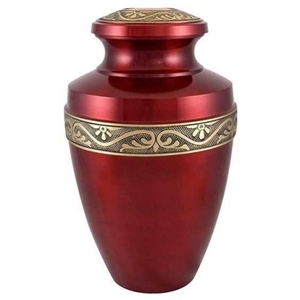 Classic Carmine Red Memorial Metal Brass/Aluminum Adults Human Funeral <b>Ashes</b> Cremation <b>Urns</b> American/European Style - Product Image 1