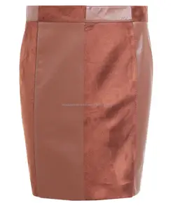 Sexy Long Genuine lambskin Leather Pencil Skirt With Lace Up Detail, Women genuine sheepskin lambskin Leather Skirts