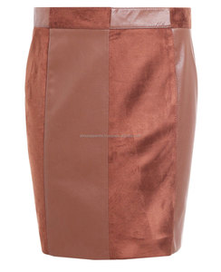 Falda lápiz de cuero de piel de cordero genuina larga sexy para mujer con detalle de cordones Falda de piel de oveja genuina de talla grande - Product Image 1