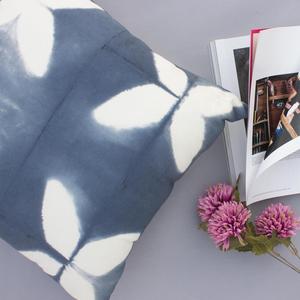 Indus Indigo Tie Dye Cotton Linen Decorative <b>Boho</b> 45 X 45CM Square <b>Cushion</b> <b>Cover</b> - Product Image 1