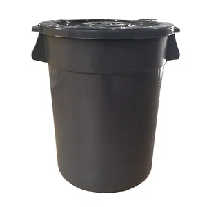 Eco-Friendly 80L Plastic Container Round plastic dust bin with lid for waste management