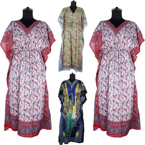 Caftán largo de algodón para mujer, caftán de algodón para mujer, vestido Maxi veraniego, vestido suelto Hippie Boho, caftán Vintage para mujer, vestido Maxi caftán - Product Image 2