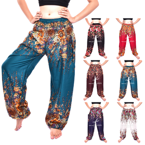 กางเกงฮาเร็มพิมพ์ลายดอกไม้,กางเกงฮาเร็มไทย,กางเกงเรยอน - Product Image 1