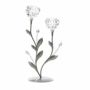 Soporte de luz de té de cristal de diseño bonito negro y rojo soporte de vela votiva de hierro decorativo para el hogar para Navidad - Product Image 4