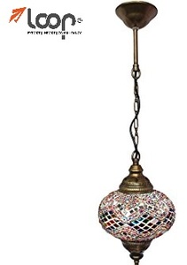 Lampe suspendue en mosaïque turque colorée - Product Image 5