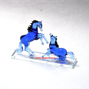 Figurine miniature de cheval en verre de Murano blanc, décoration d'intérieur - Product Image 3