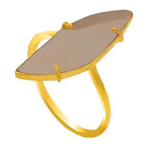 Handmade <b>Gold</b>-Plated 925 Sterling Silver <b>Ring</b> Fashionable Classic Style with <b>Rose</b> Quartz Gemstone for Weddings and Engagements - Product Image 2