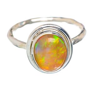 Anillo de piedras preciosas naturales etíopes diseñador 925 anillo de ópalo etíope de plata esterlina sólida para mujeres anillo de ópalo de plata hecho a mano - Product Image 1