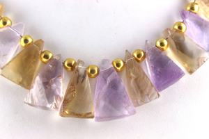 Gema de ametrina Natural en forma de triángulo, joyería de fabricación sin tratamiento, multicolor, al por mayor - Product Image 3