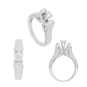 La mejor moda 18kt Anillo de diamantes de oro blanco Calidad asegurada Nuevo diseño para compromiso Aniversario de bodas o fiesta - Product Image 1