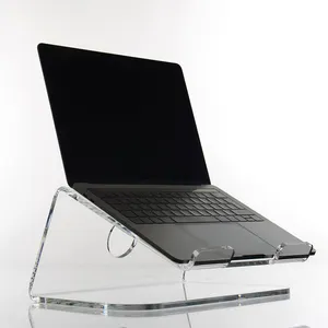 Suporte de contador de laptop plexiglass, suporte de exibição acrílico transparente