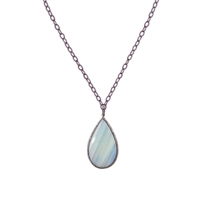 Pendentif en argent Sterling 925 avec pierres précieuses d'agate bleue - Product Image 2
