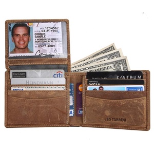 Indian Exporter Genuine Leather Olive <b>Trifold</b> RFID Blocking <b>Wallet</b> for Men Secure Slim Design for Daily Use Available For Sale - Product Image 2