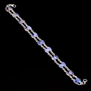 Venta especial para el día del padre de labradorita piedra lunar granate pulsera de piedras preciosas de plata de ley 925 joyería Unisex - Product Image 4