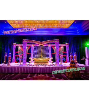 Mandap de mariage élégant en cristal de style papillon, Mandap de mariage indien en cristal, Mandapam de mariage élégant en cristal, décoration d'événement en Australie - Product Image 1