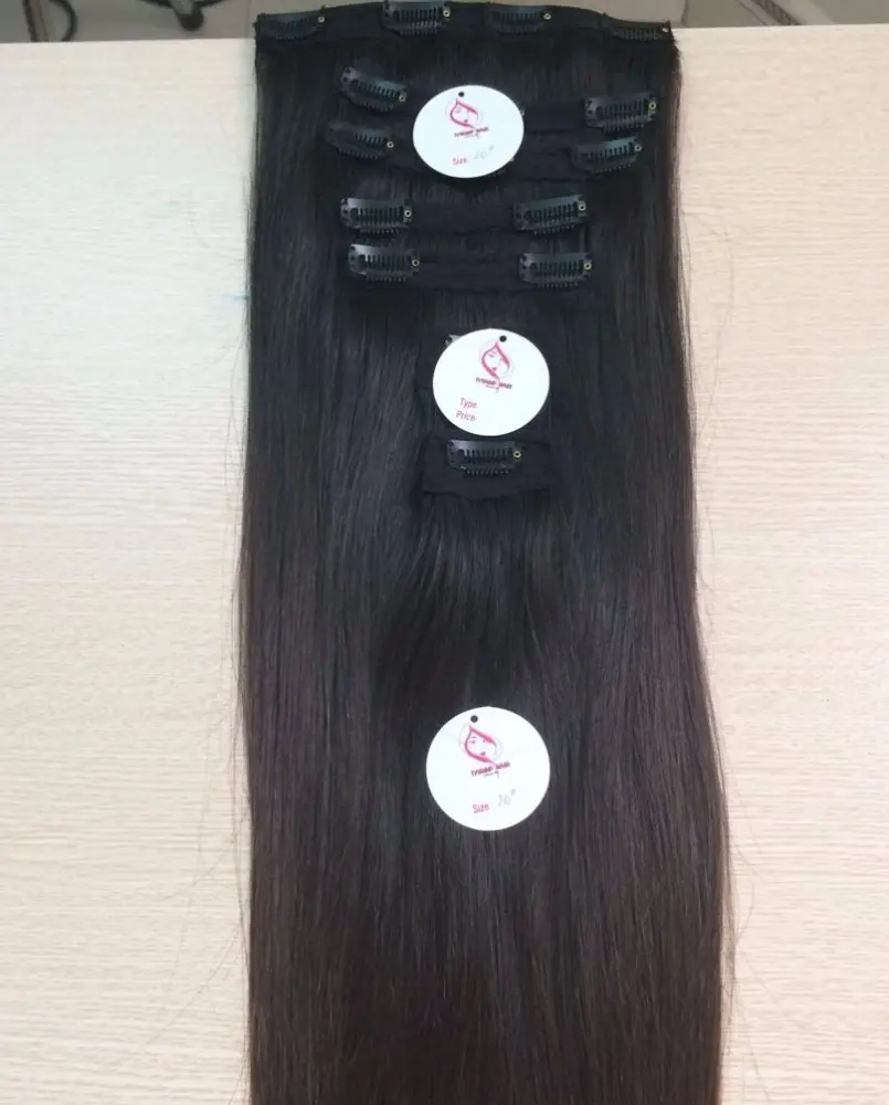 Fabriek Directe Verkoop Vietnam Menselijk Remy Clip In Hair Extensions 18 Inches